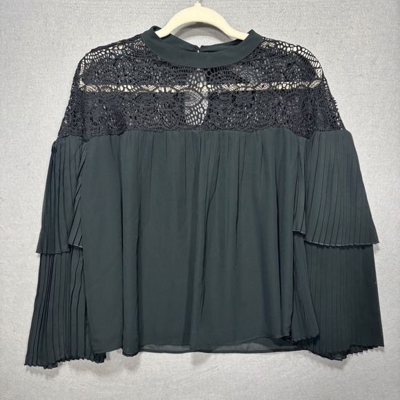 Abercrombie & Fitch Tops - New Abercrombie Fitch Lace Blouse Top M Pleated Bell Sleeve Witchy Whimsygoth‎